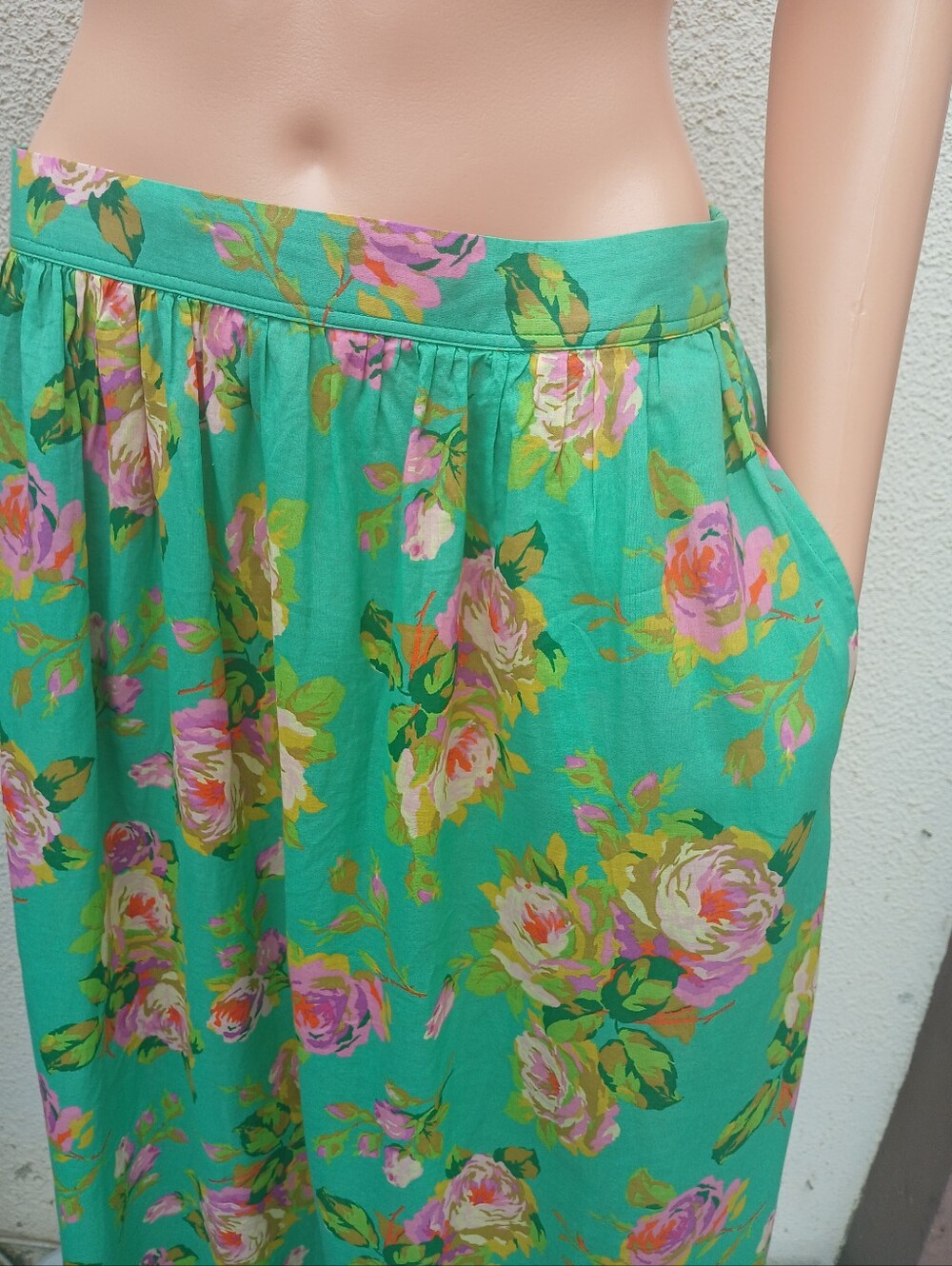 NWT J.Crew Green Floral Cotton Maxi Skirt Cottagecore Garden Party Size M - Picture 6 of 14